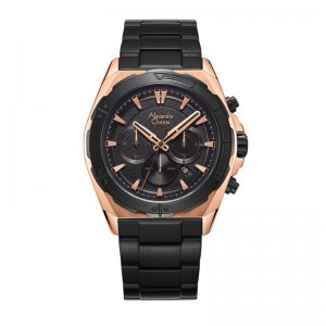 Alexandre Christie AC 6664 Rosegold Black Steel MCBBRBA